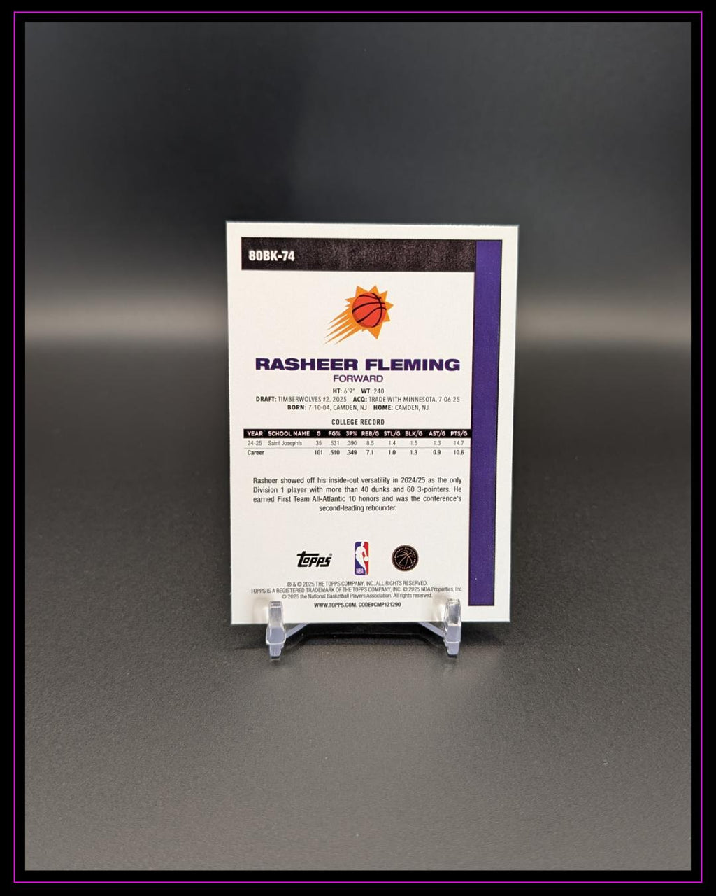 2025-26 Topps NBA #80BK-74 Rasheer Fleming 1980-81 Topps Basketball