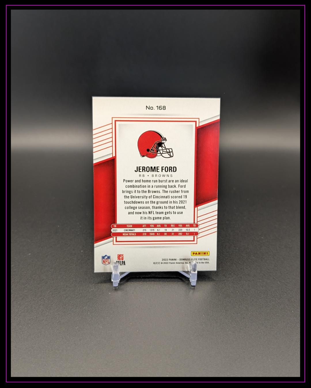 2022 Donruss Elite #168 Jerome Ford #/999 RC