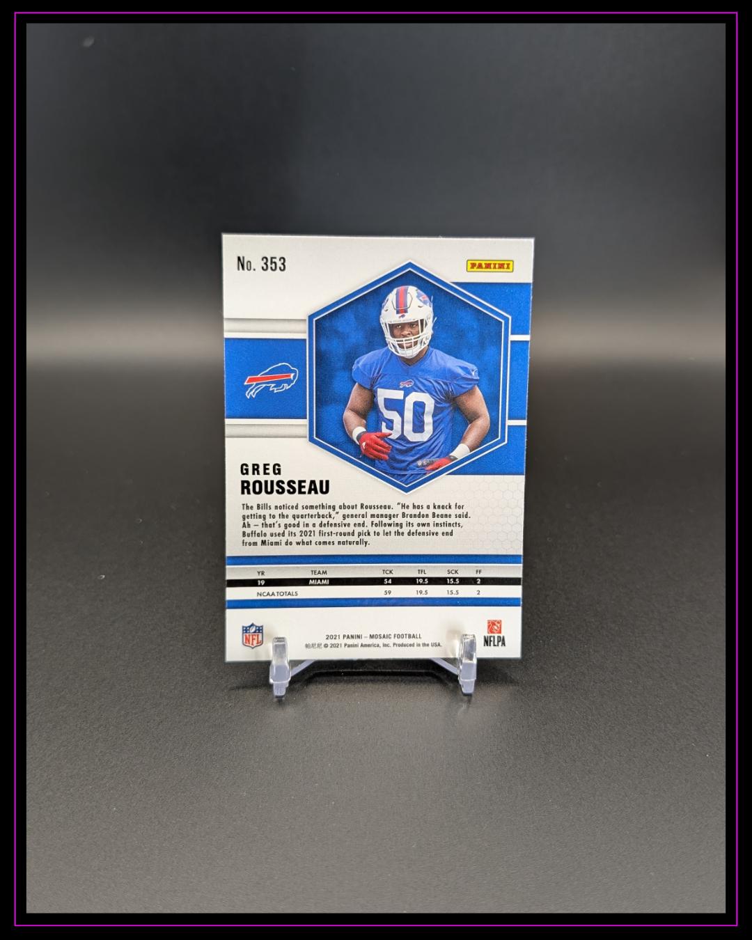 2021 Panini Mosaic #353 Greg Rousseau RC