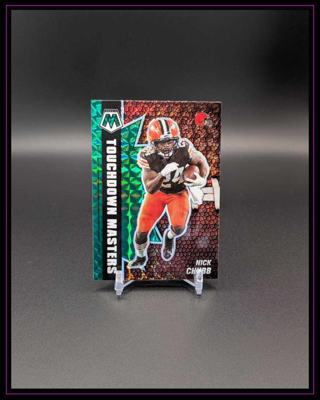 2021 Panini Mosaic #TM-7 Nick Chubb Touchdown Masters Mosaic Green