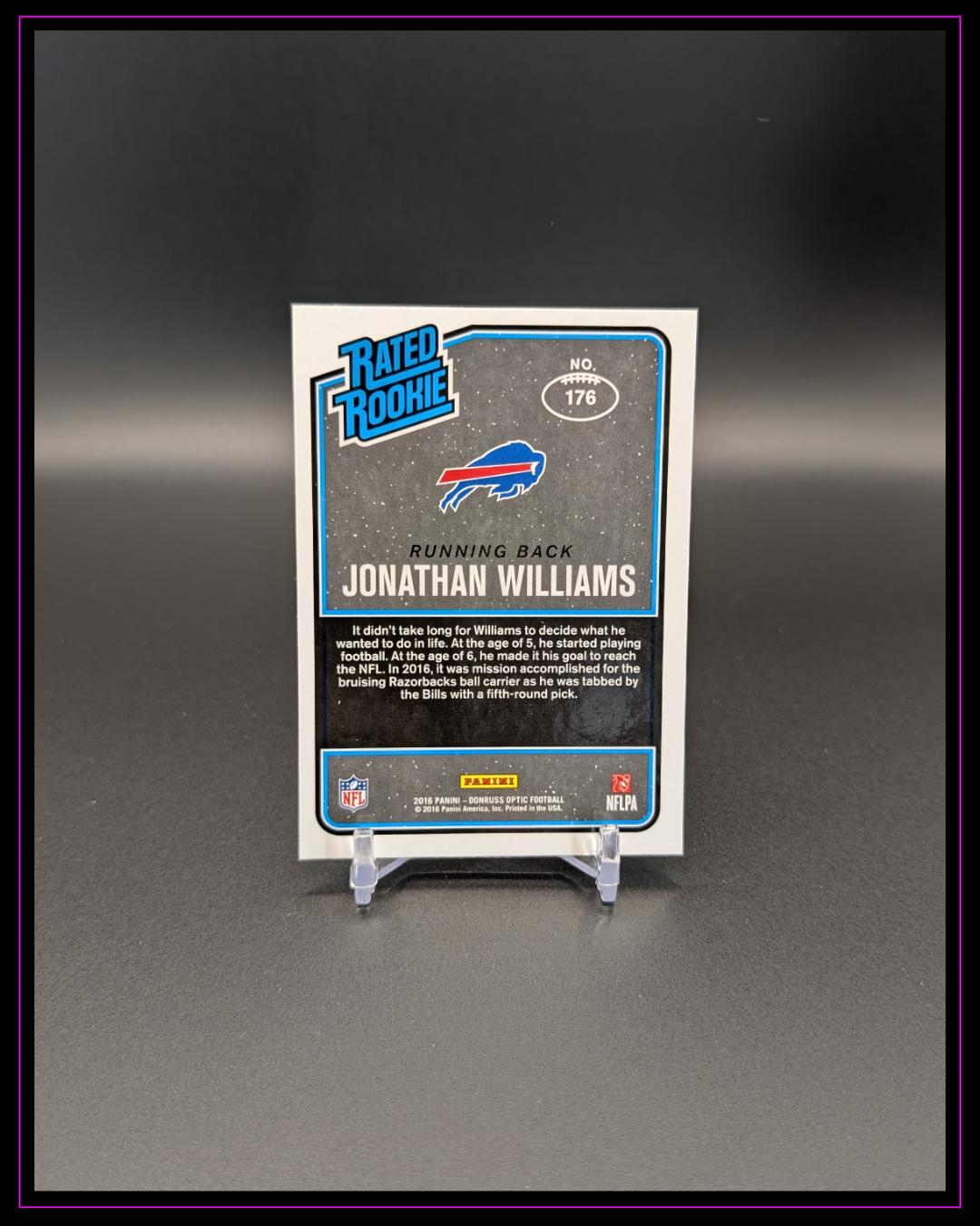 2016 Donruss Optic #176 Jonathan Williams Purple RC