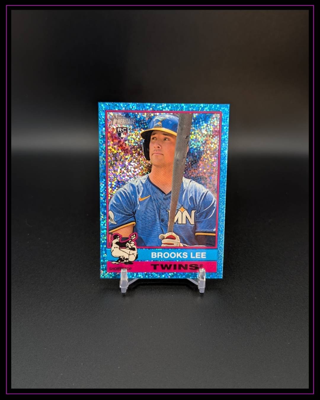 2025 Topps Heritage #63 Brooks Lee Chrome Light Blue Sparkle Refractor RC