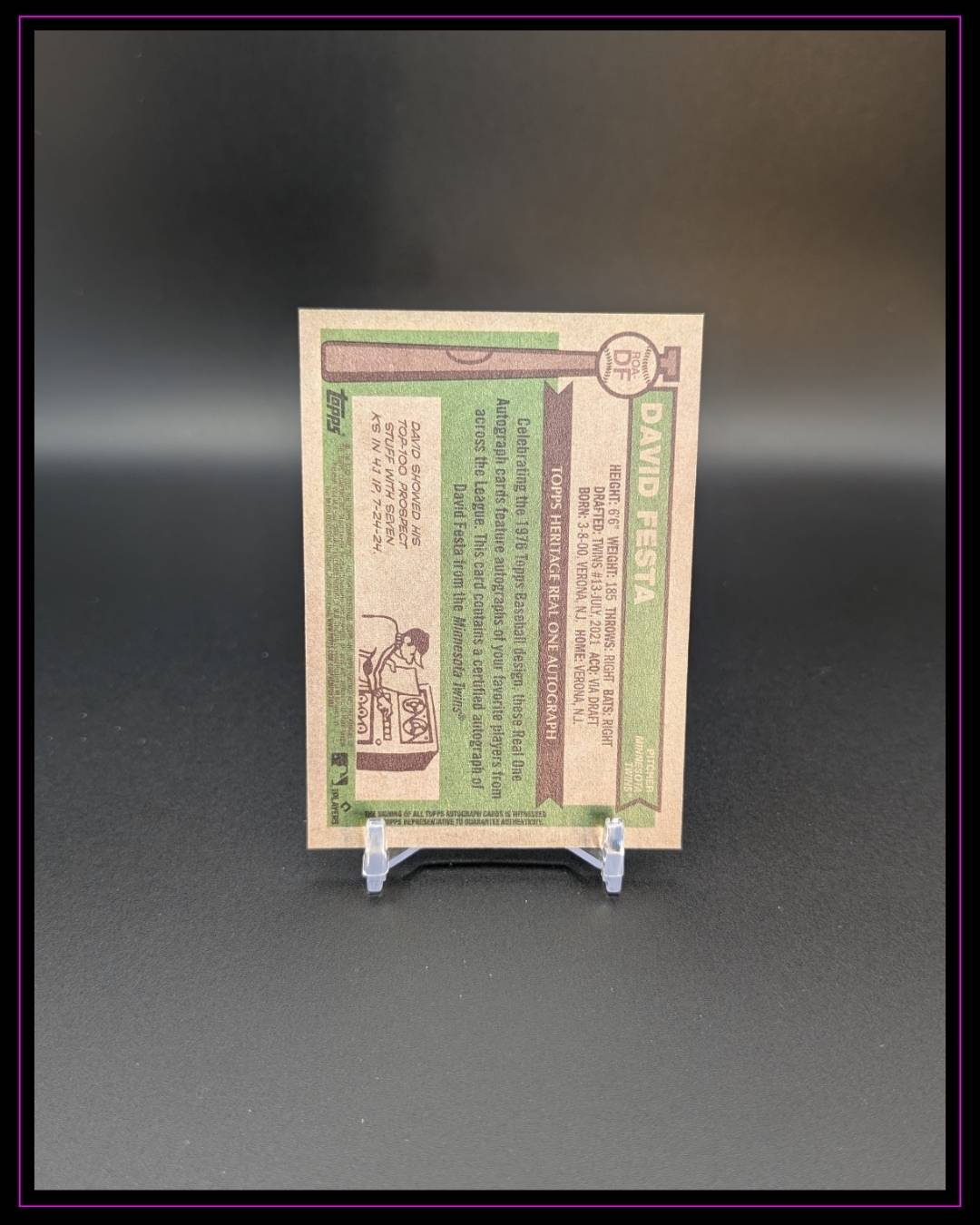 2025 Topps Heritage #ROA-DF David Festa Real One Auto RC