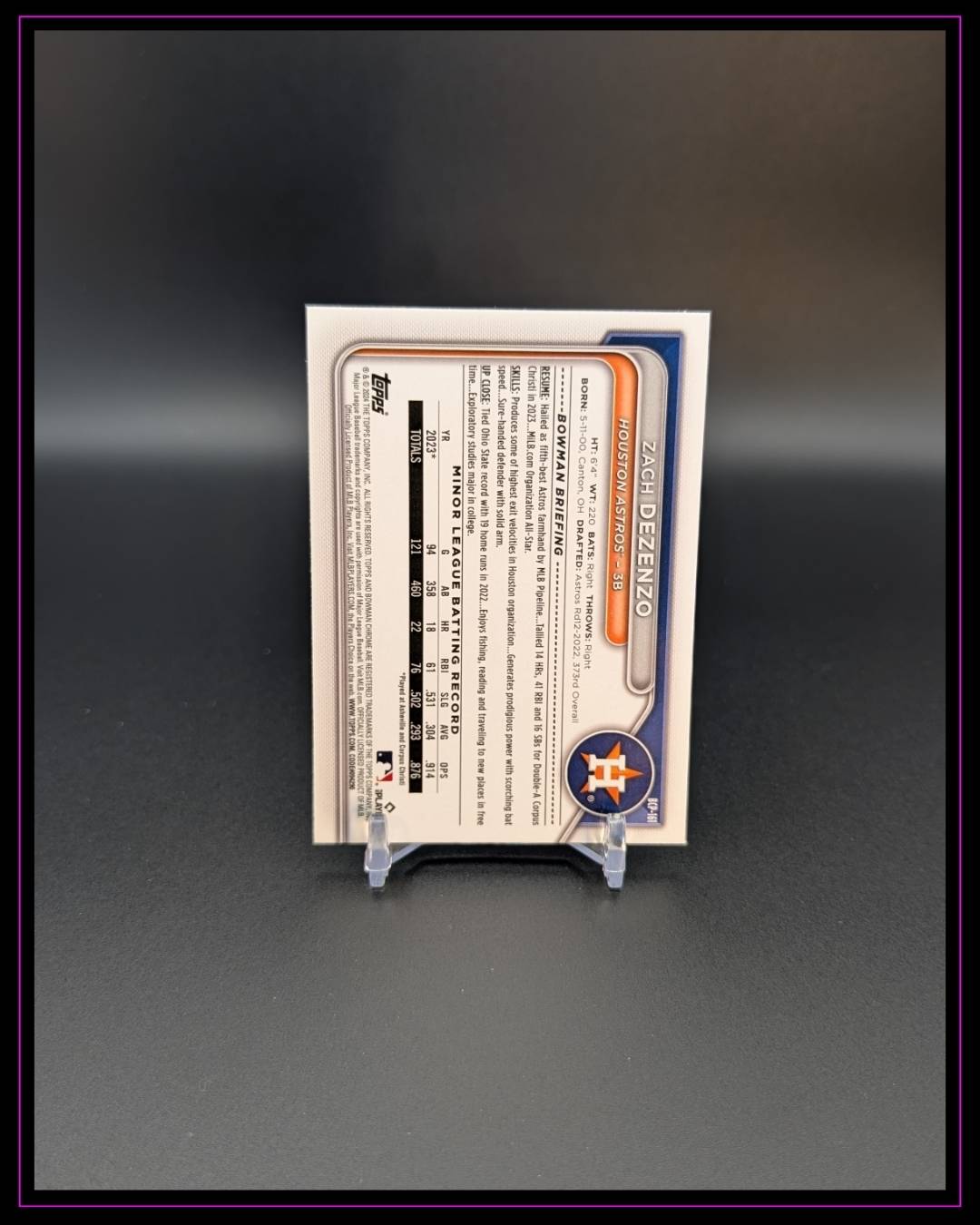 2024 Bowman Chrome #BCP-161 Zach Dezenzo Prospects Green Mojo Refractors #/99