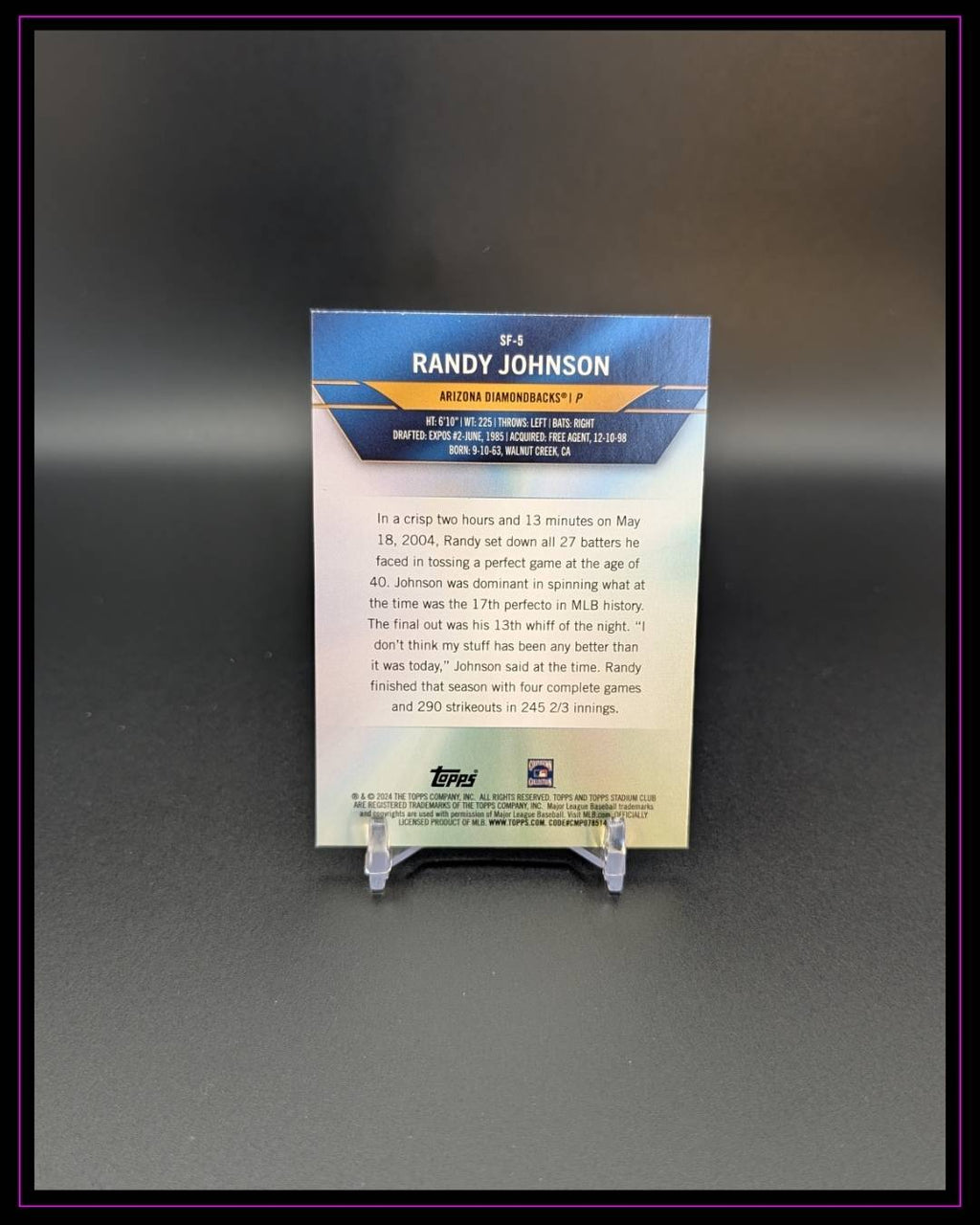 2024 Stadium Club #SF-5 Randy Johnson Special Forces