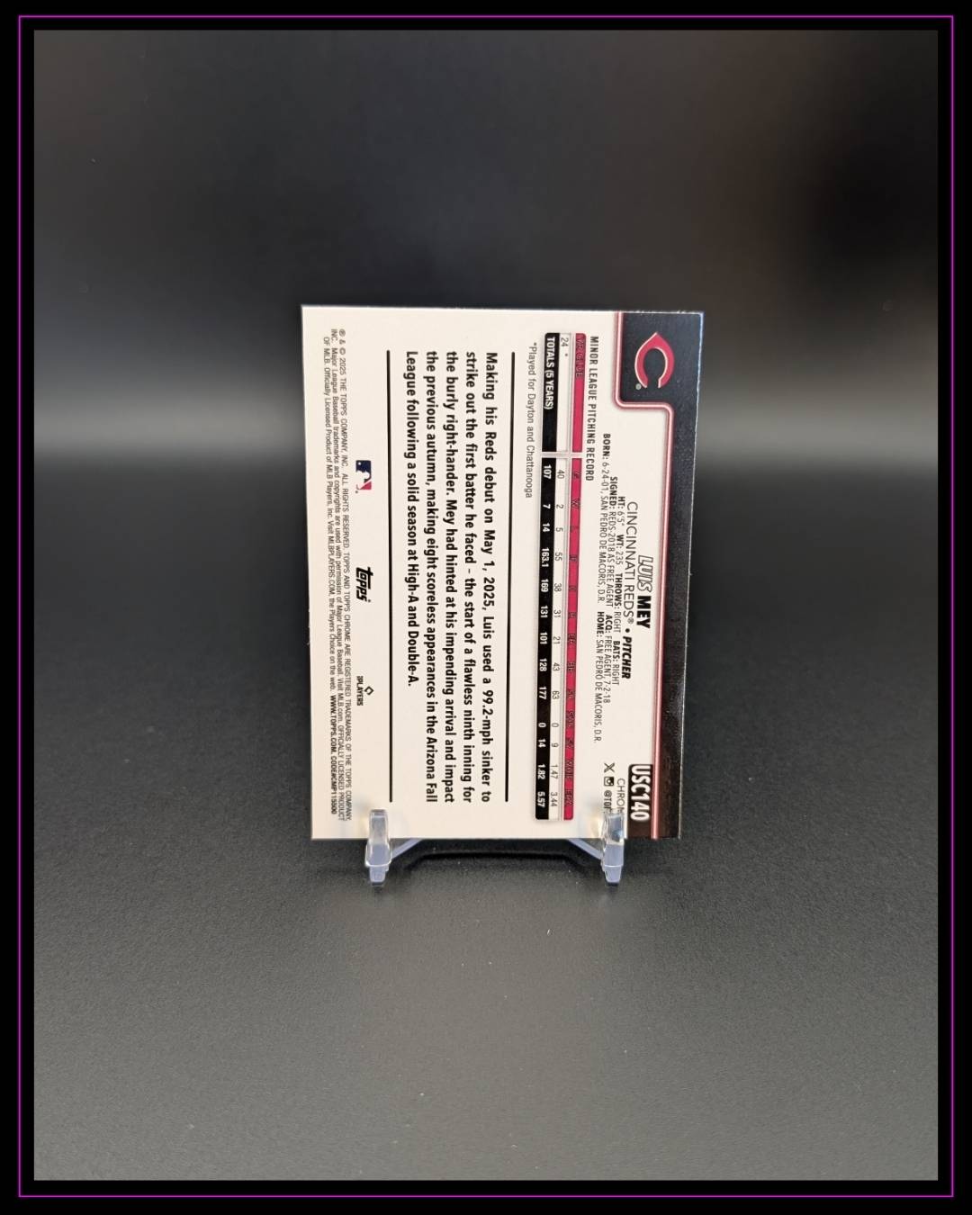 2025 Topps Chrome Update #USC140 Luis Mey Sepia Refractor RC