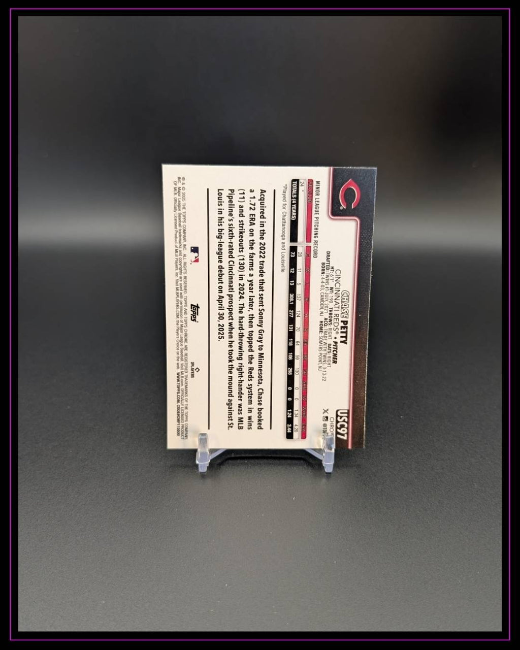 2025 Topps Chrome Update #USC97 Chase Petty Sepia Refractor RC