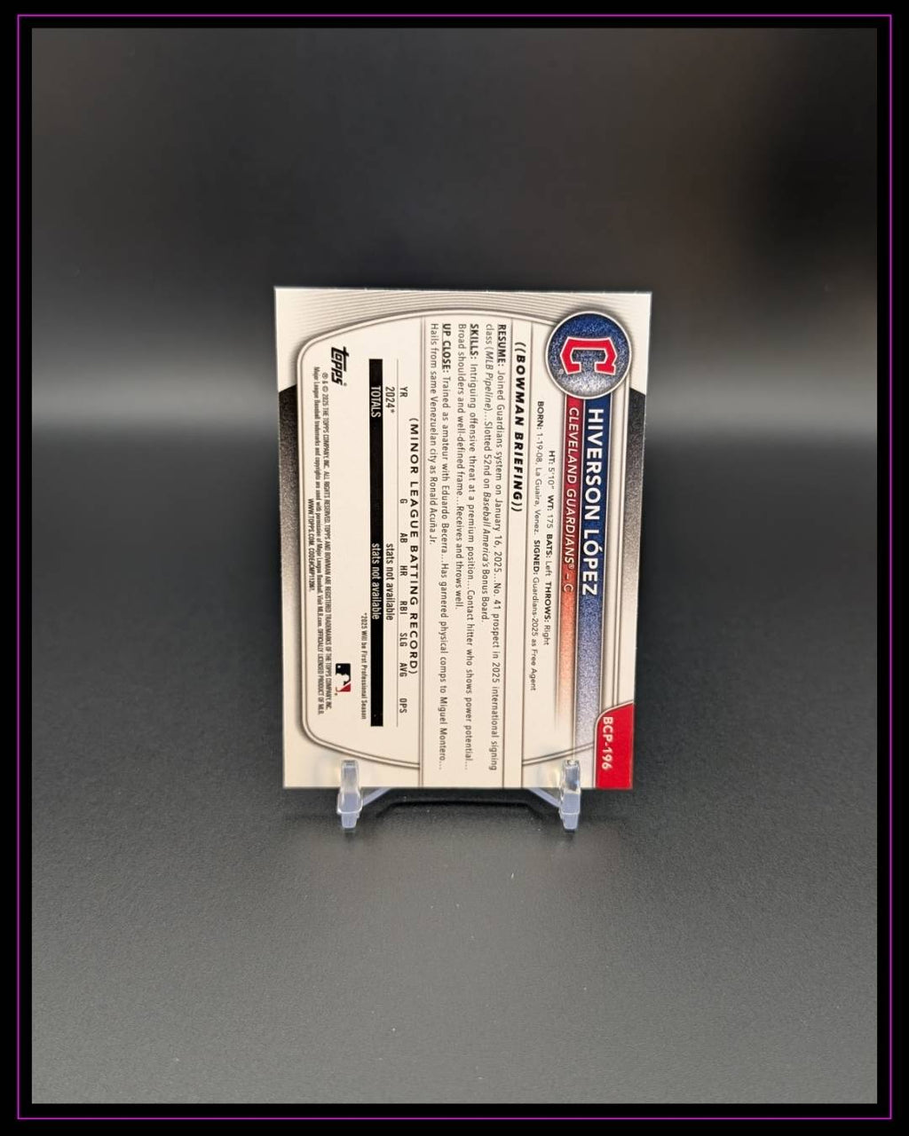 2025 Bowman Chrome #BCP-196 Hiverson López Prospects
