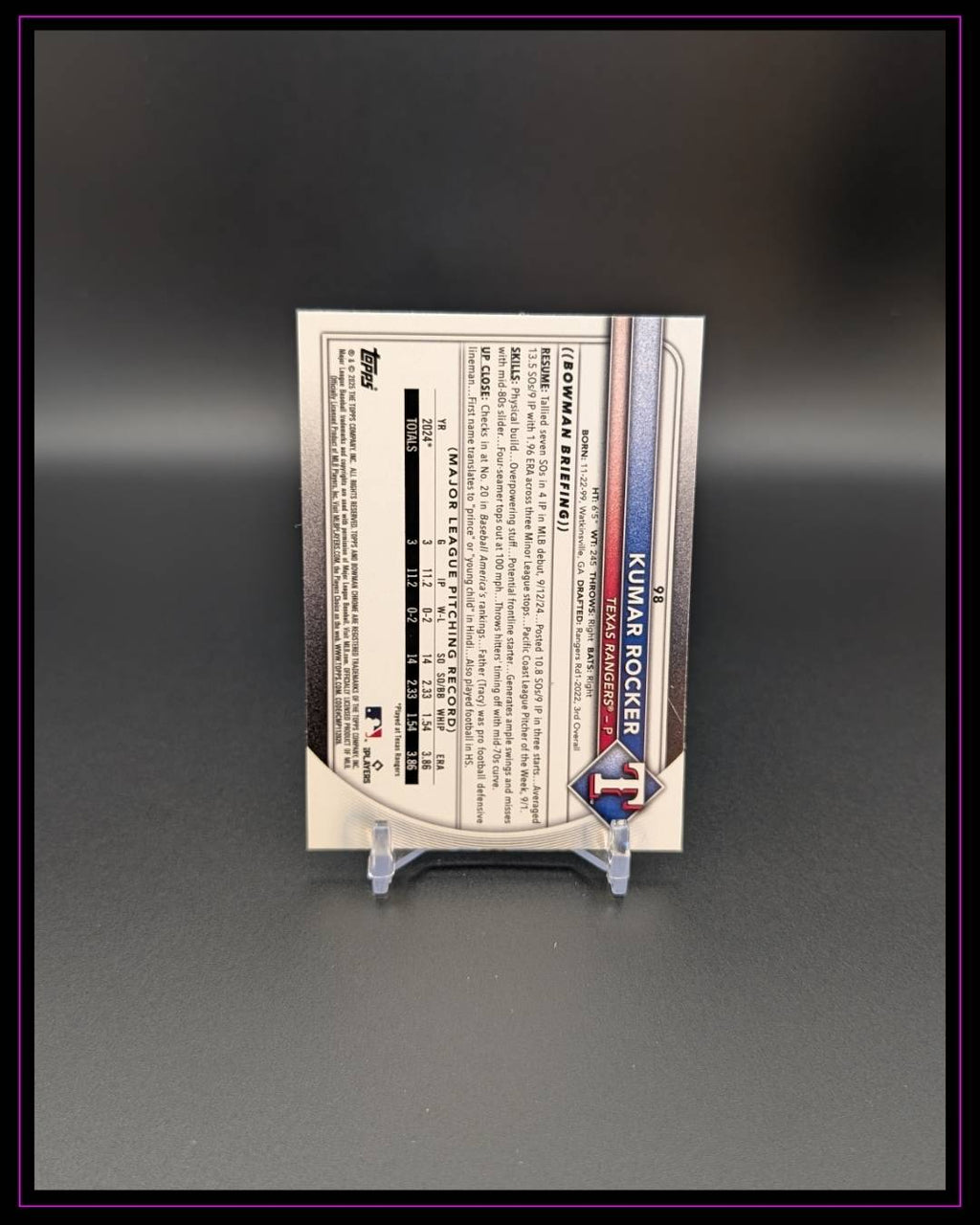 2025 Bowman Chrome #98 Kumar Rocker