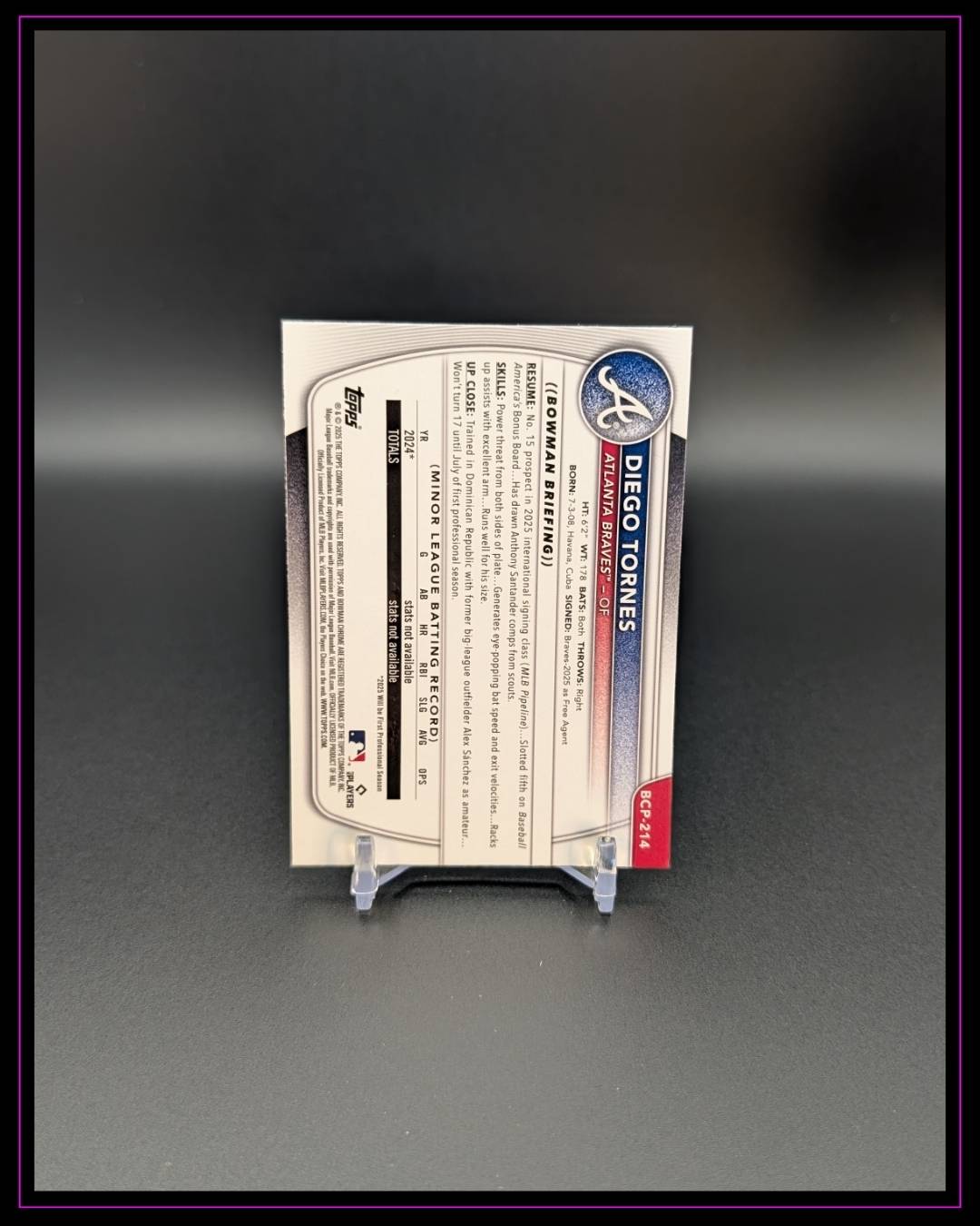 2025 Bowman Chrome #BCP-214 Diego Tornes Prospects Mojo