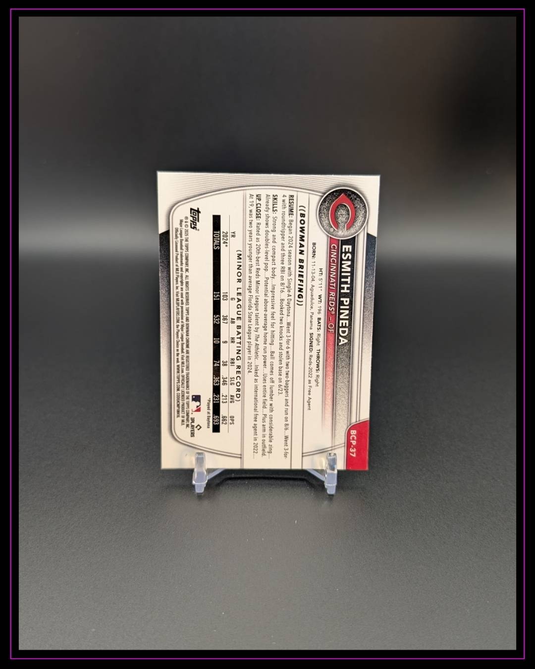 2025 Bowman #BCP-37 Esmith Pineda Chrome Prospects X-Fractor