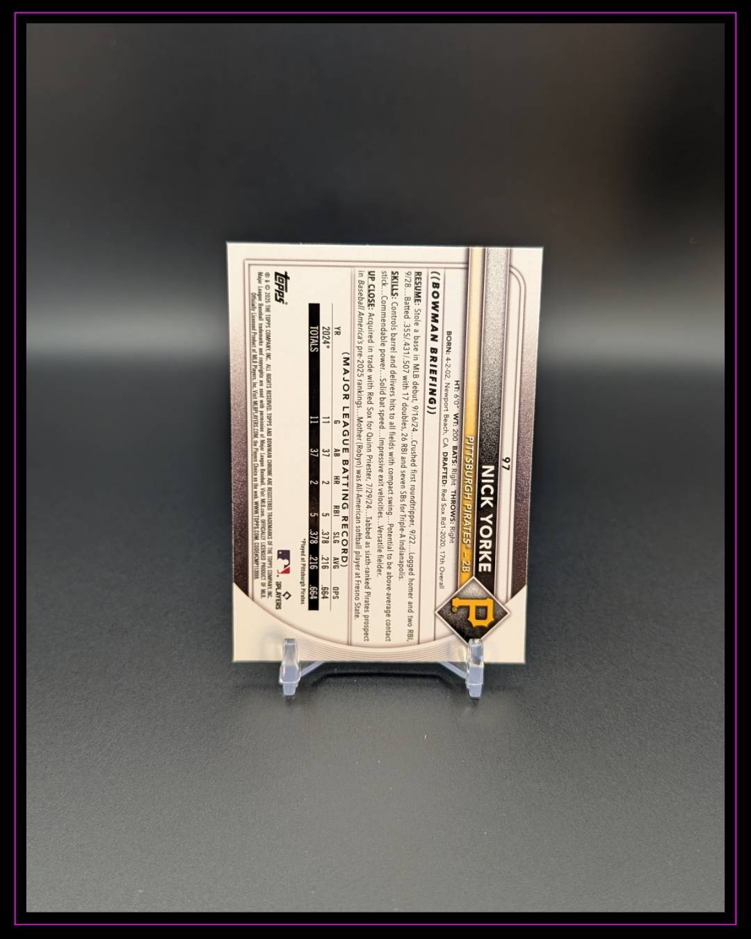 2025 Bowman #97 Nick Yorke Bowman Chrome Red Rookie Logo