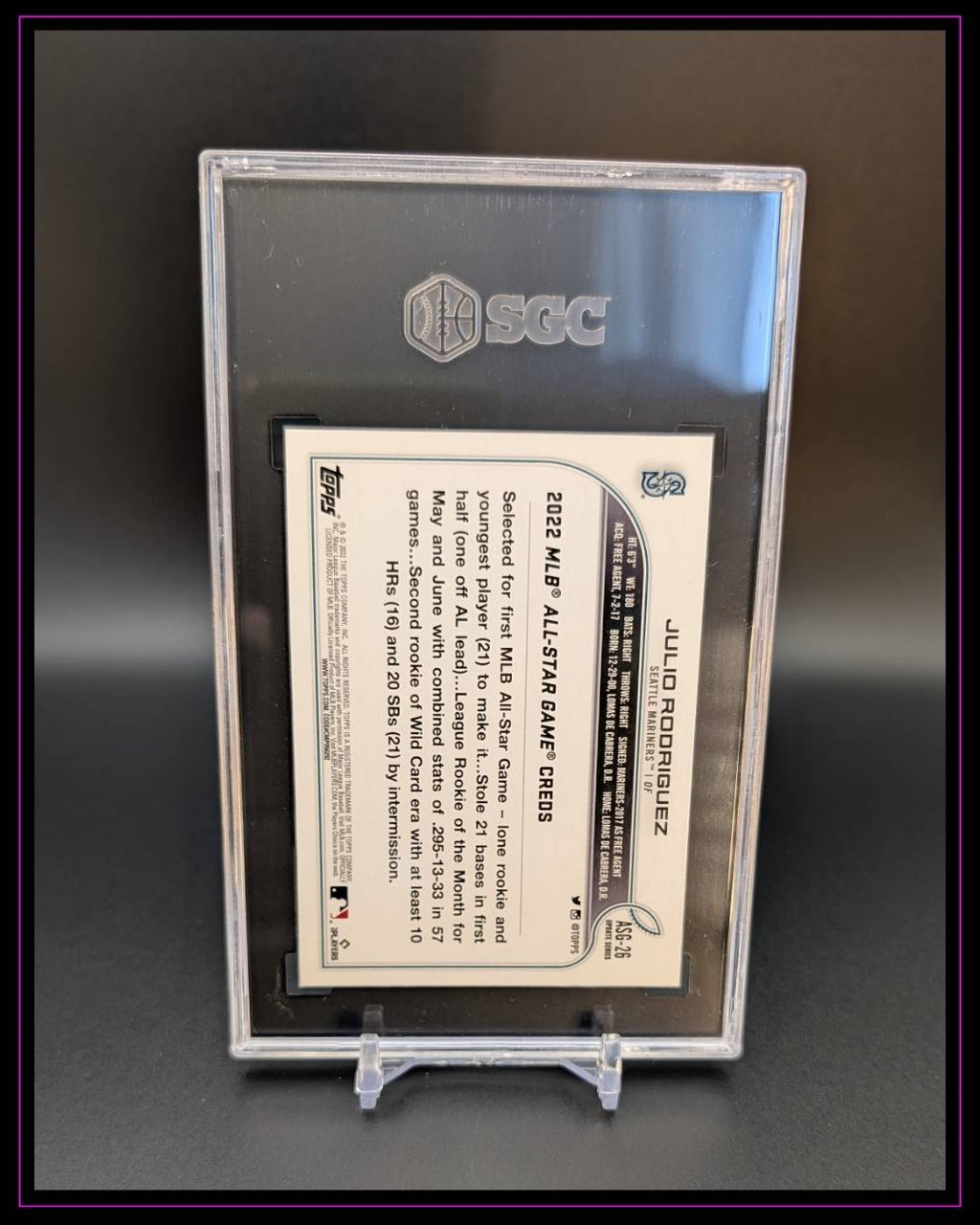 2022 Topps Update #ASG-26 Julio Rodriguez RC All-Star Game SGC 10