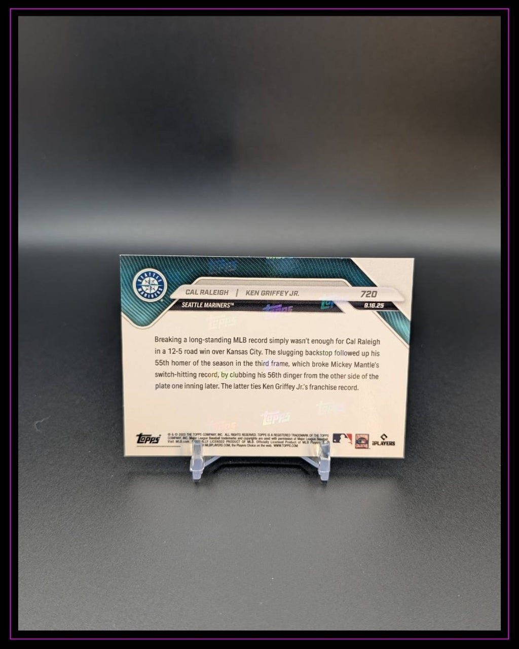 2025 Topps Now #720 Cal Raleigh / Ken Griffey Jr.