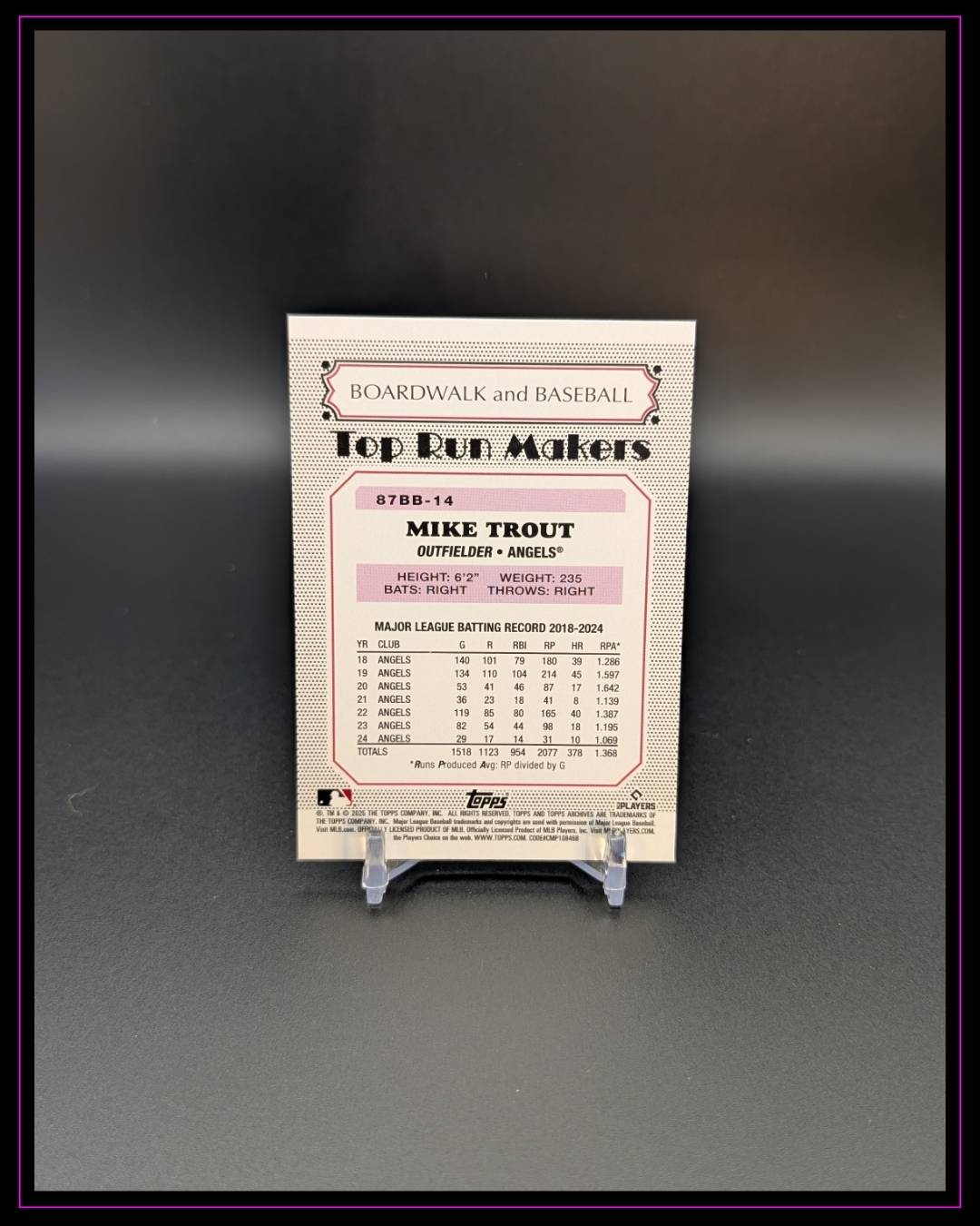 2025 Topps Archives #87BB-14 Mike Trout 1987 Topps Boardwalk and Baseball