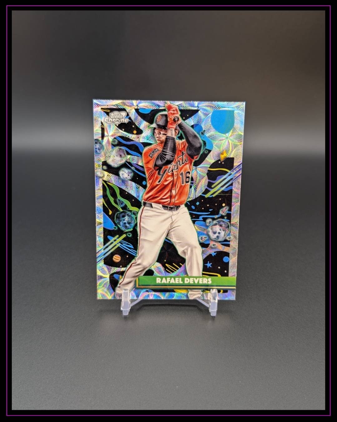 2025 Topps Chrome Cosmic #186 Rafael Devers Nucleus Refractor