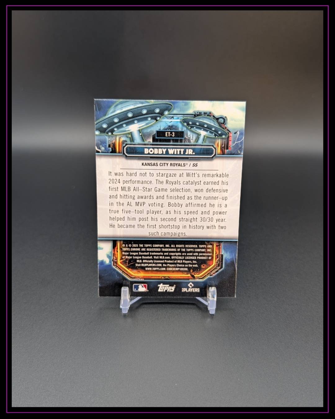 2023 Topps Chrome Cosmic #ET-3 Bobby Witt Jr. Extraterrestrial Talent