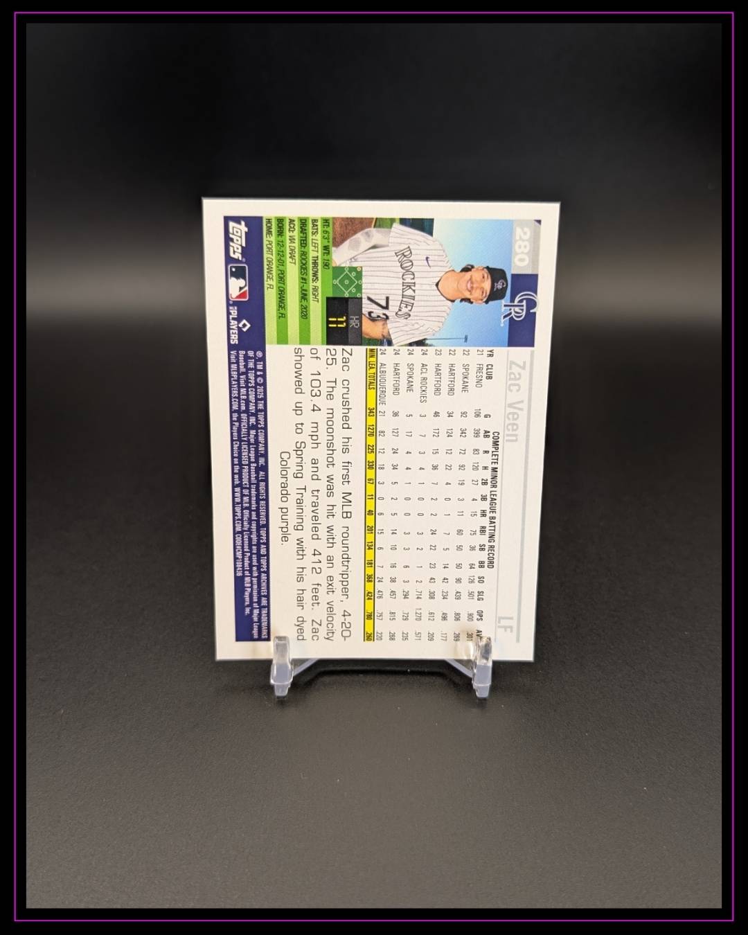 2025 Topps Archives #280 Zac Veen RC