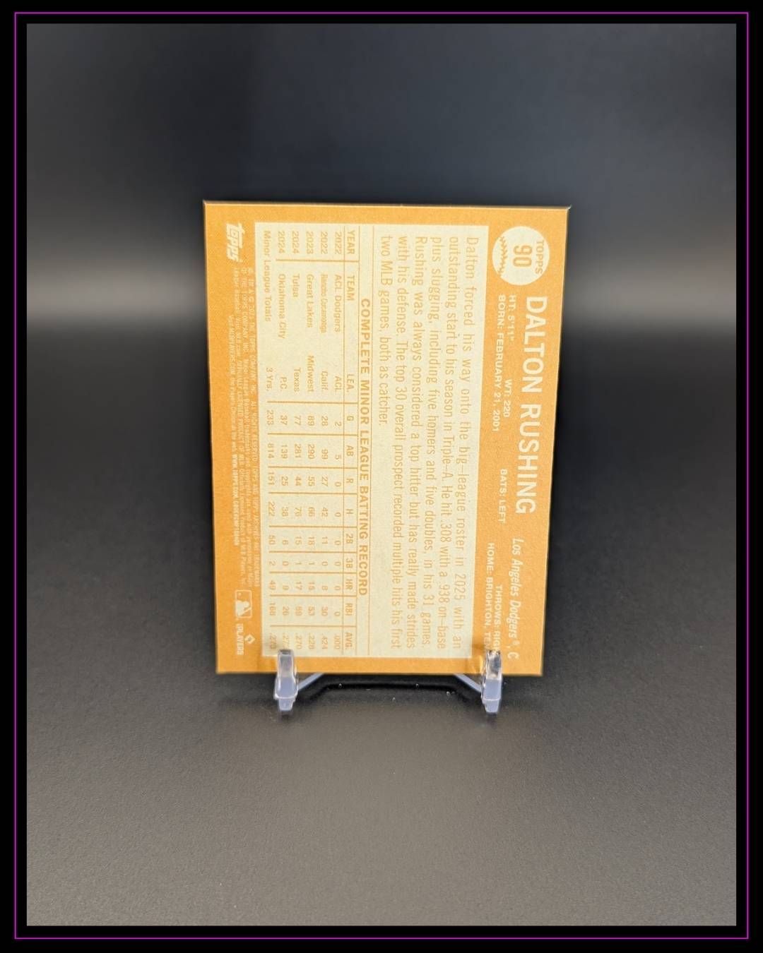 2025 Topps Archives #90 Dalton Rushing