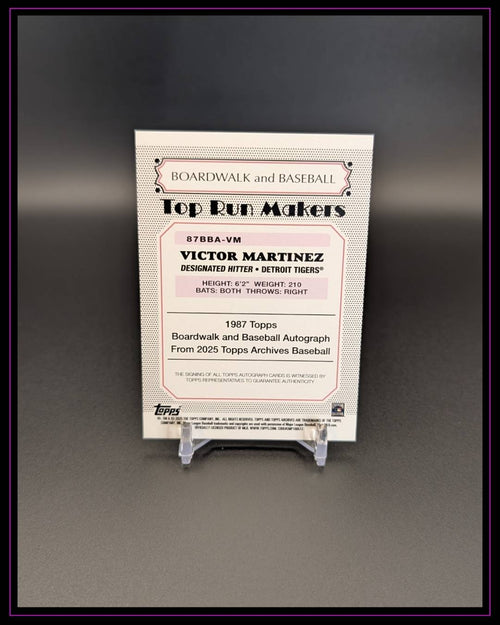 2025 Topps Archives #87BBA-VM Victor Martinez Boardwalk & B Auto Gold Foil /50