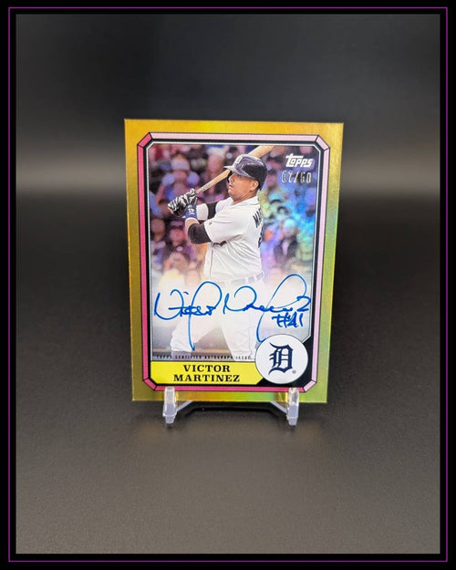 2025 Topps Archives #87BBA-VM Victor Martinez Boardwalk & B Auto Gold Foil /50