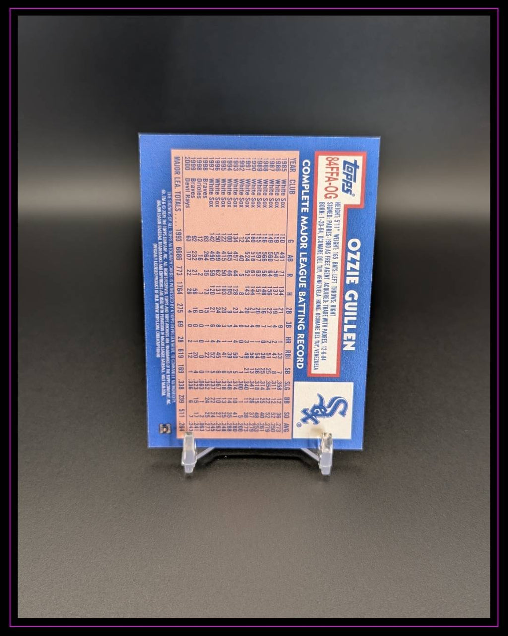 2025 Topps Archives #84FFA-OG Ozzie Guillen 1984 Topps Fan Favorites Auto