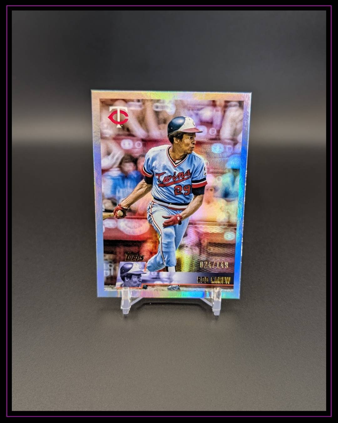 2025 Topps Archives #156 Rod Carew Rainbow Foilboard /149