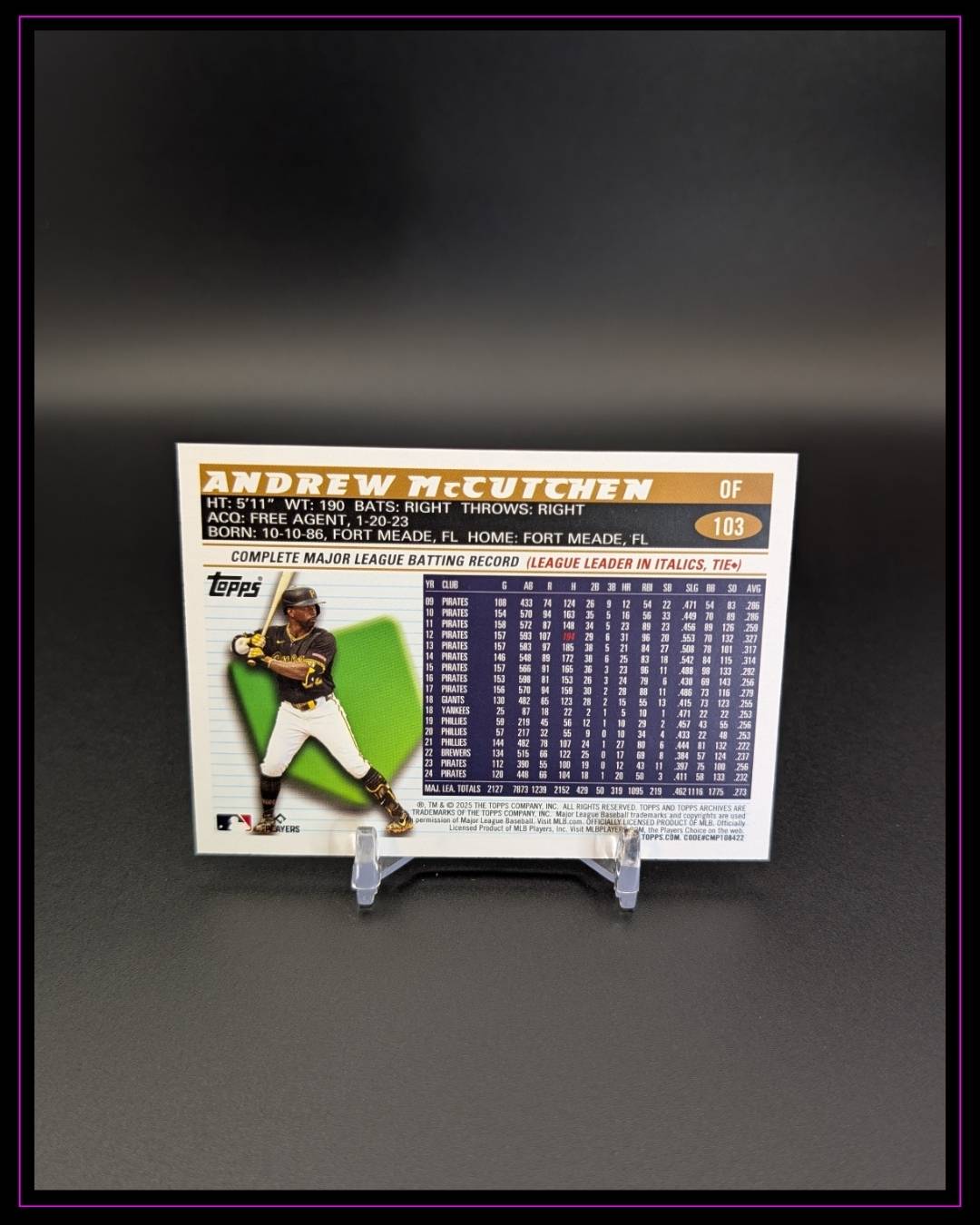 2025 Topps Archives #103 Andrew McCutchen Aqua Scope Foilboard #/75