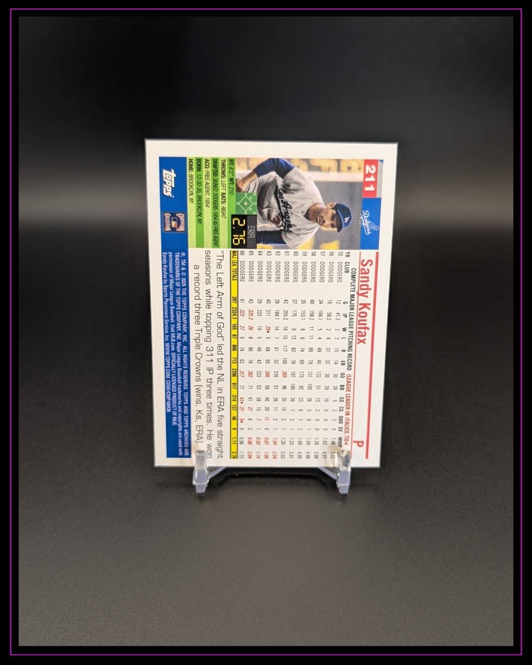 2025 Topps Archives #211 Sandy Koufax Green Foilboard /99