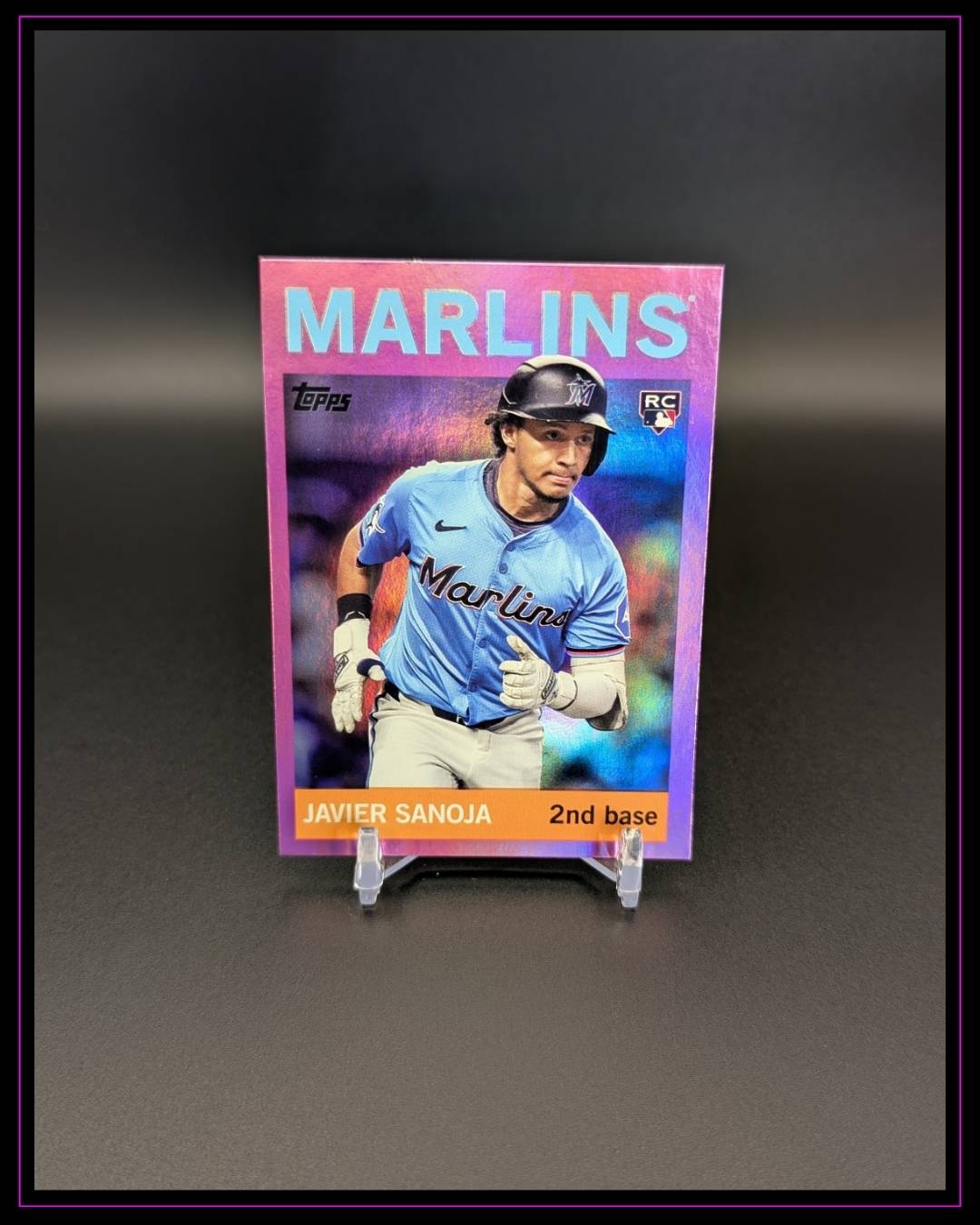 2025 Topps Archives #8 Javier Sanoja Pink Foilboard RC