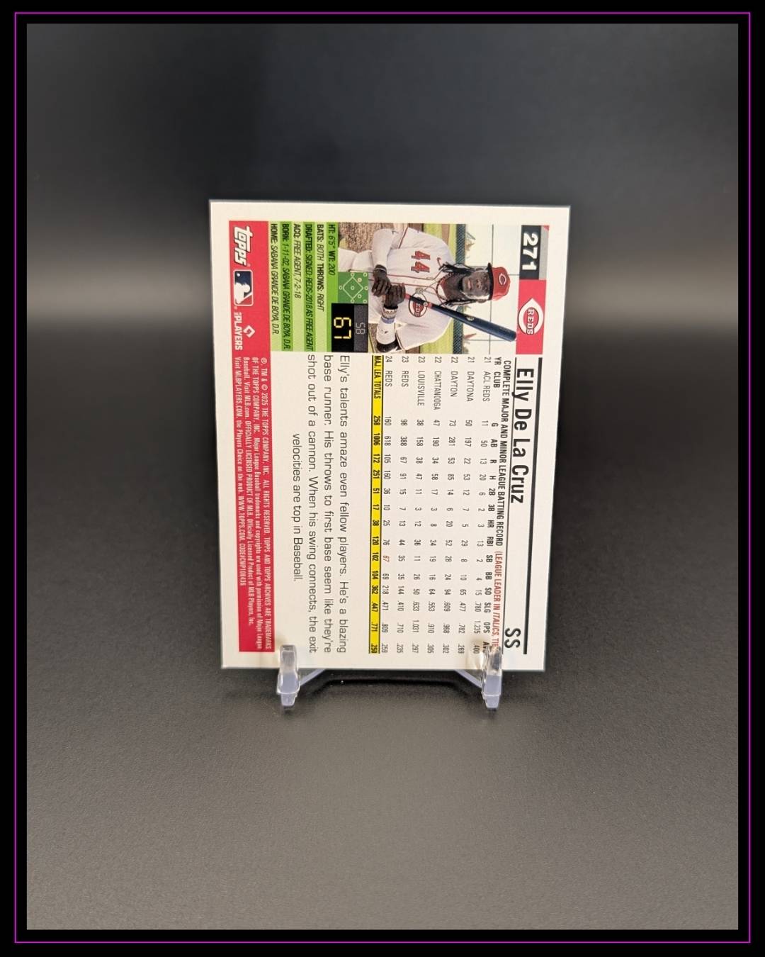 2025 Topps Archives #271 Elly De La Cruz Pink Foilboard