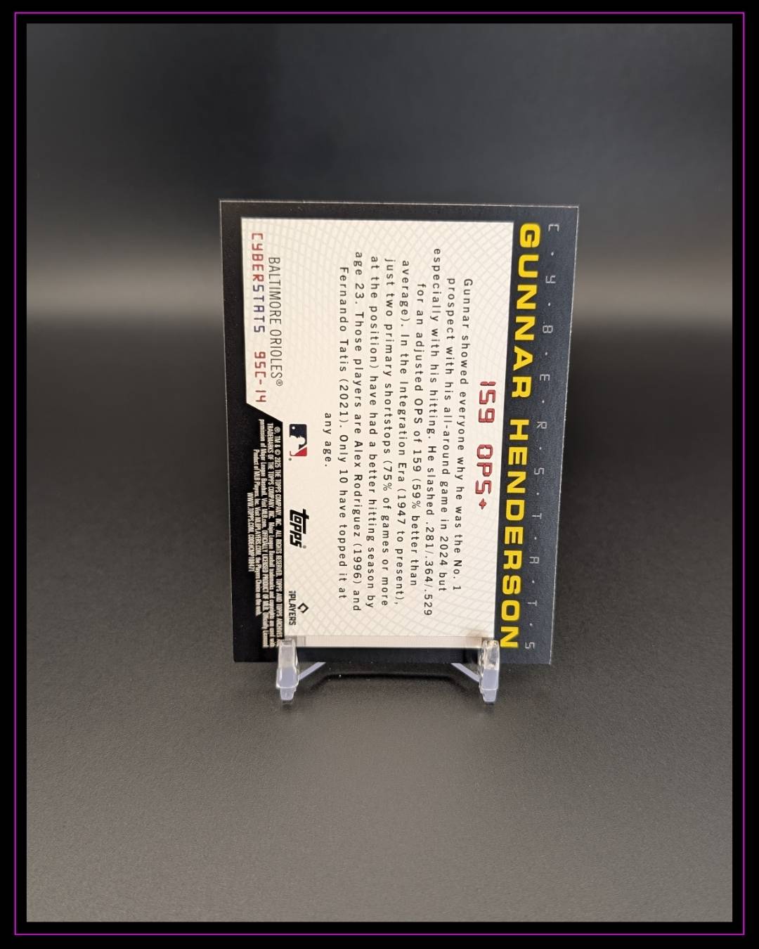 2025 Topps Archives #95C-14 Gunnar Henderson 1995 Topps Cyberstats