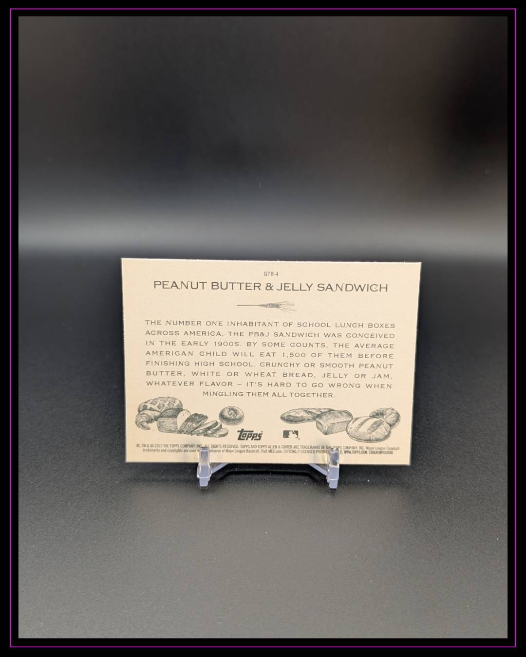 2022 Topps Allen & Ginter #GTB-4 Peanut Butter Jelly Sandwich Get That Bread