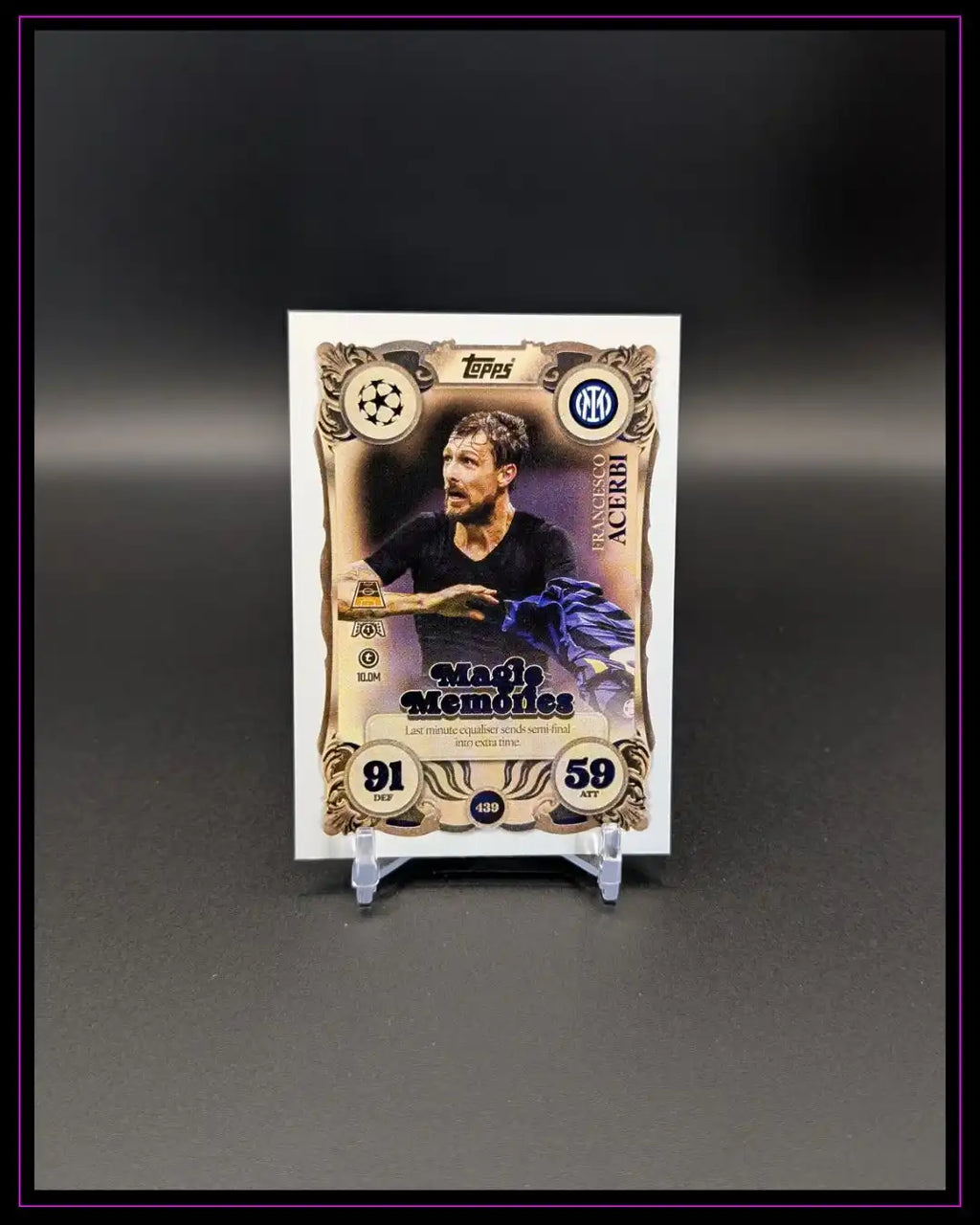 Topps Trading Card Francesco Acerbi Inter Mailand, Magic Memories Motiv, Fußball Sammelkarte