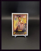 Trading Card Koke Atletico Madrid, goldene Sammelkarte, Fußball, Topps, auf Ständer
