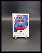 Match Attax Sammelkarte mit FC Barcelona Logo auf schwarzem Hintergrund, Trading Card