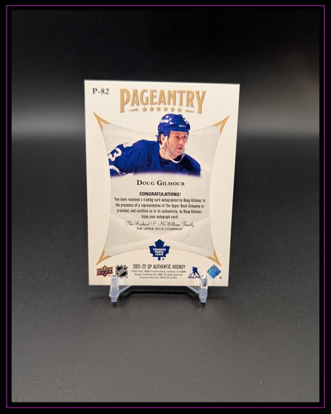 2022-23 SP Authentic #P-82 Doug Gilmour Pageantry Autographs