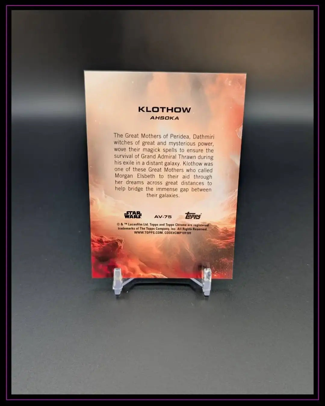 2025 TCSWars #AV-75 Klothow Aurebesh Variation Rebel Orange Orange Refractor /25