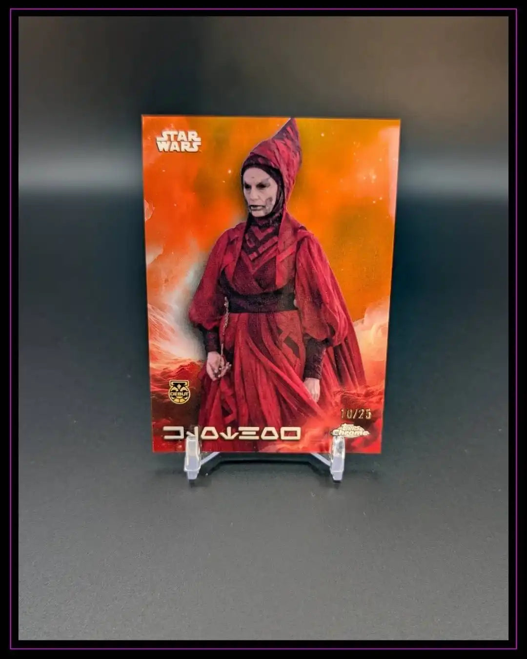 2025 TCSWars #AV-75 Klothow Aurebesh Variation Rebel Orange Orange Refractor /25