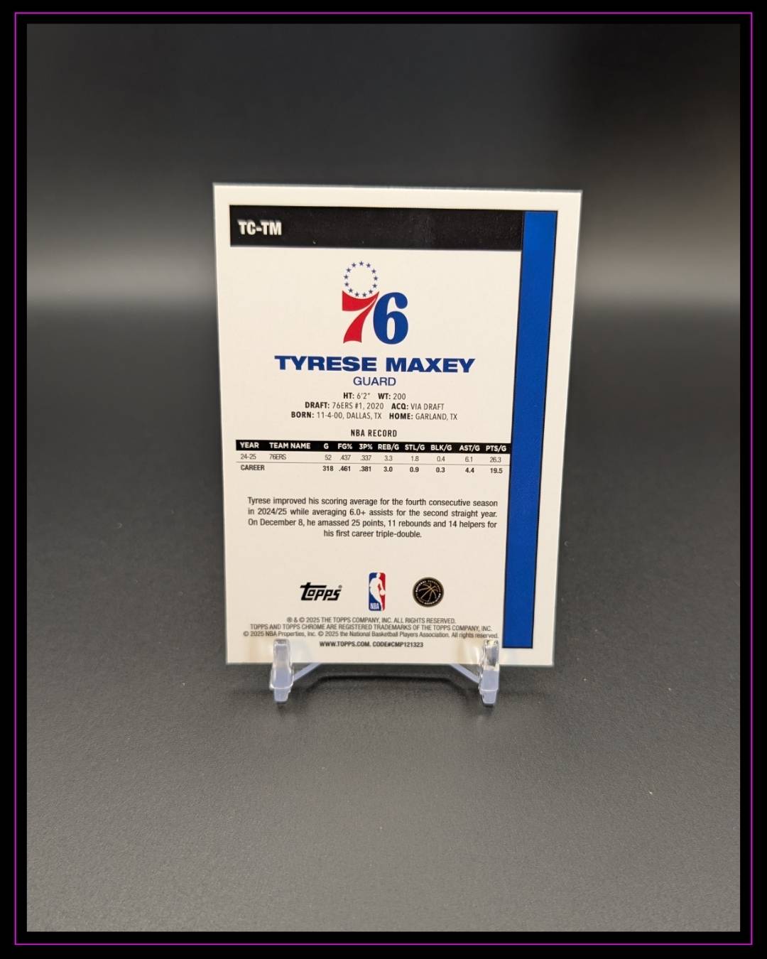 2025-26 Topps #TC-TM Tyrese Maxey 1980-81 Topps Chrome Basketball