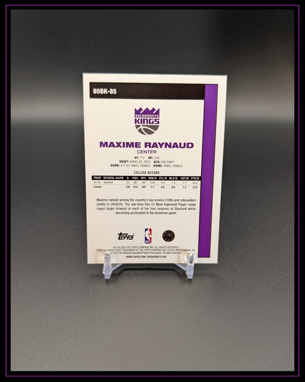 2025-26 Topps #80BK-85 Maxime Raynaud 1980-81 Topps Basketball