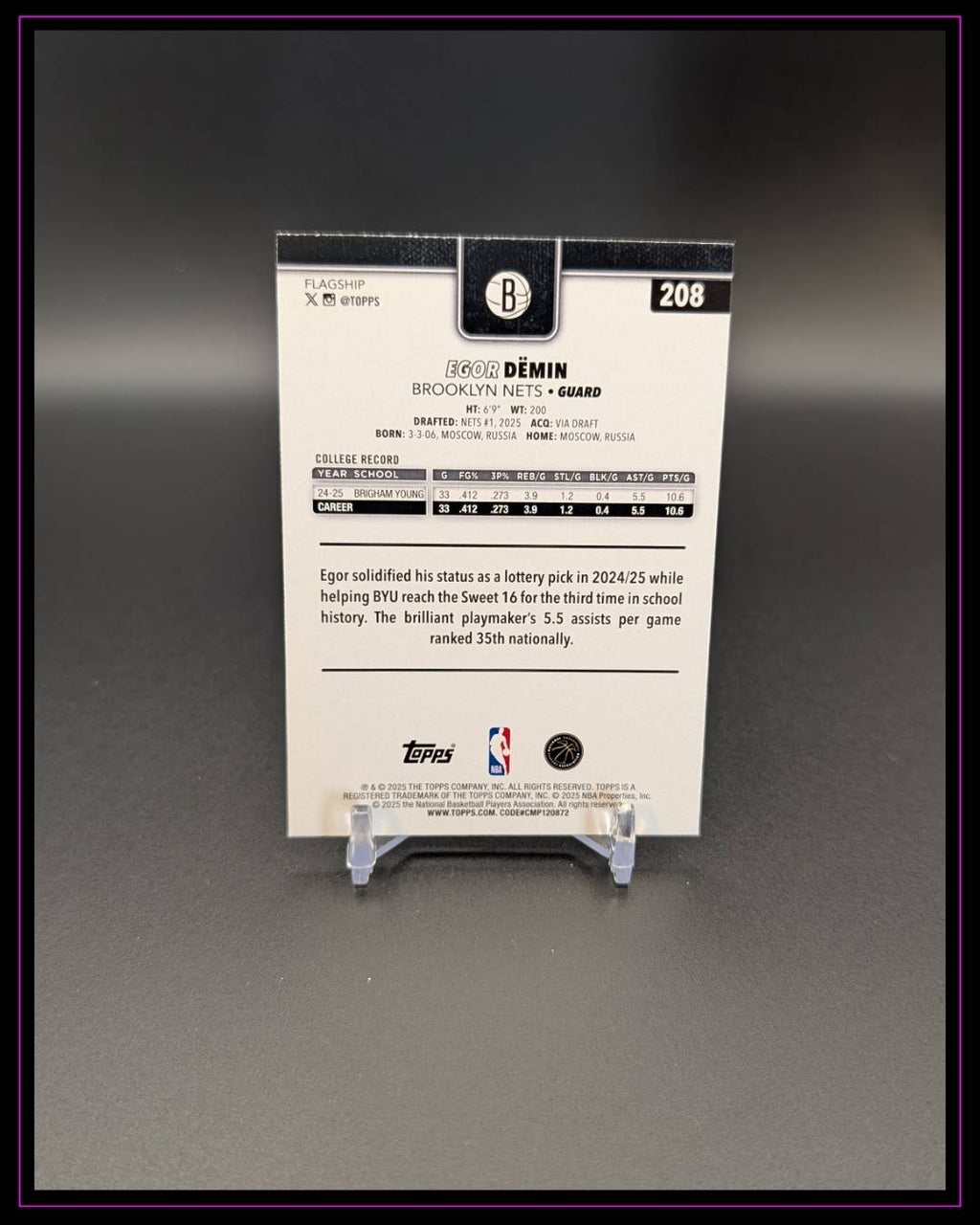 2025-26 Topps #208 Egor Dëmin