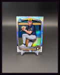 Glänzende Baseball Trading Card von Joshua Flores, Milwaukee Brewers, auf Ständer