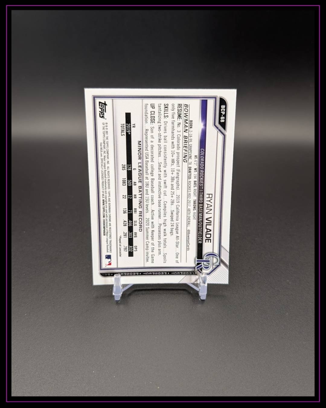 2021 Bowman Sapphire Edition #BCP-68 Ryan Vilade