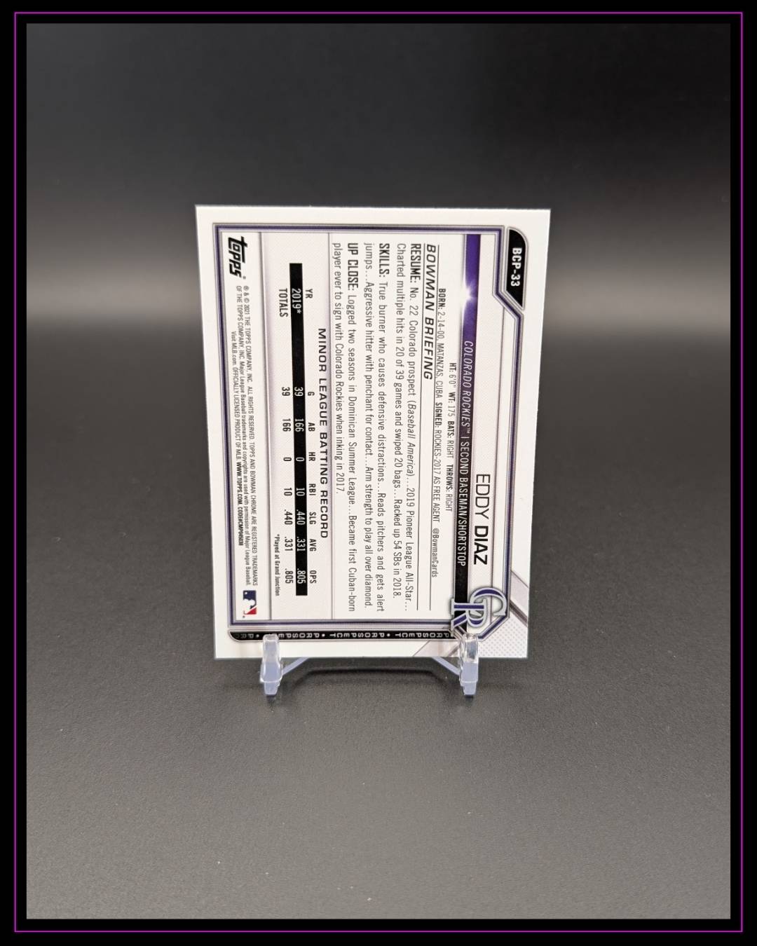 2021 Bowman Sapphire Edition #BCP-33 Eddy Diaz 1st