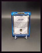 Baseball Trading Card Rückseite, Luis Peña Milwaukee Brewers, Prized Prospects, auf Ständer