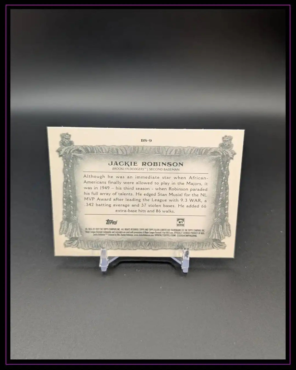 2022 Topps Allen & Ginter #BS-9 Jackie Robinson Banner Seasons