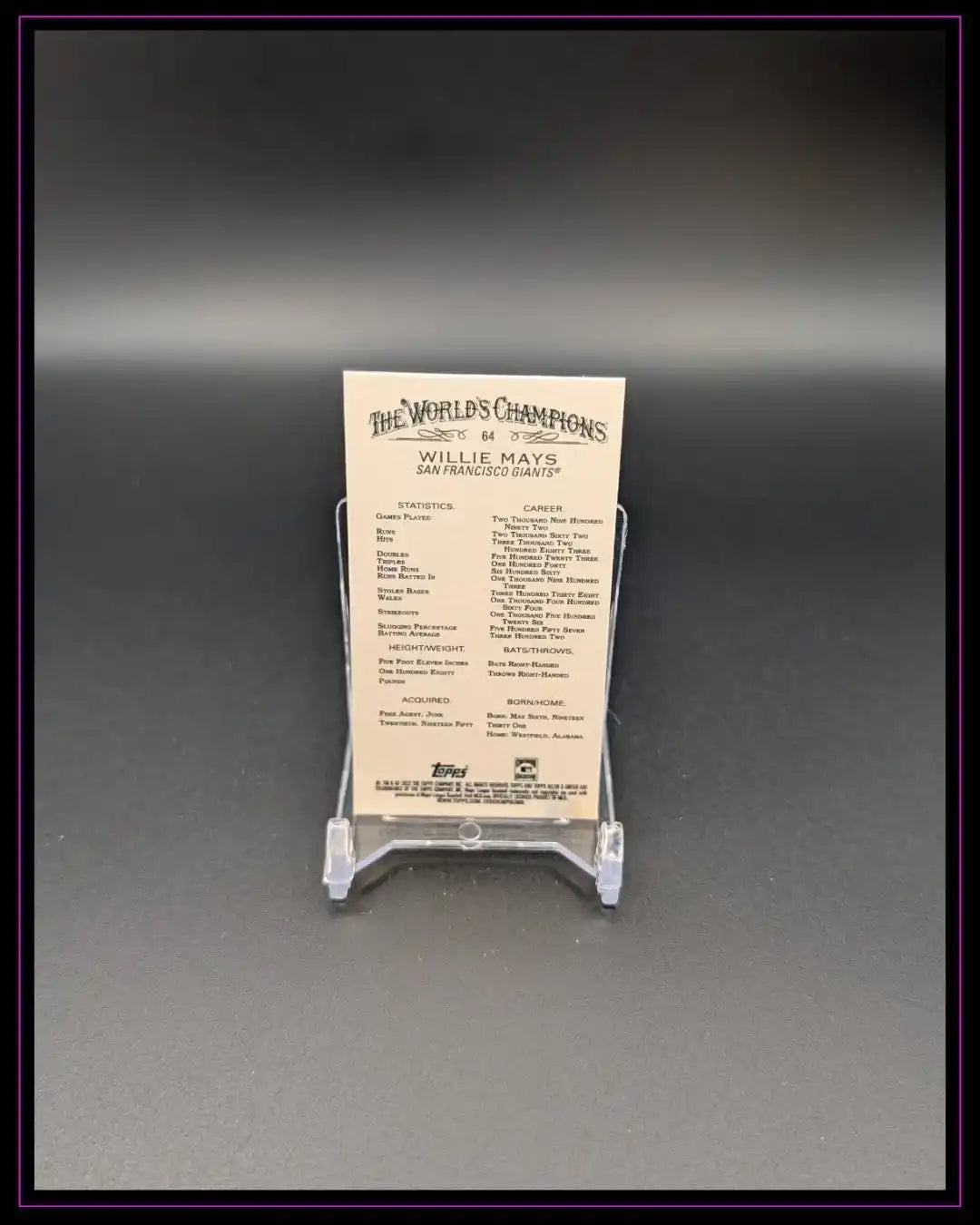 2022 Topps Allen & Ginter #64 Willie Mays Mini