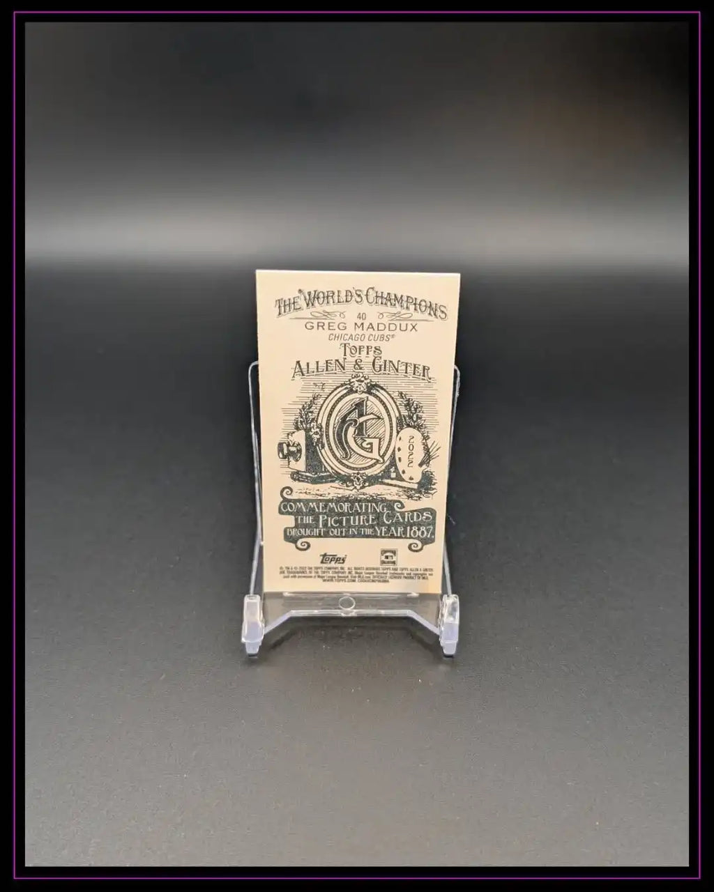 2022 Topps Allen & Ginter #40 Greg Maddux Mini Allen & Ginter Back