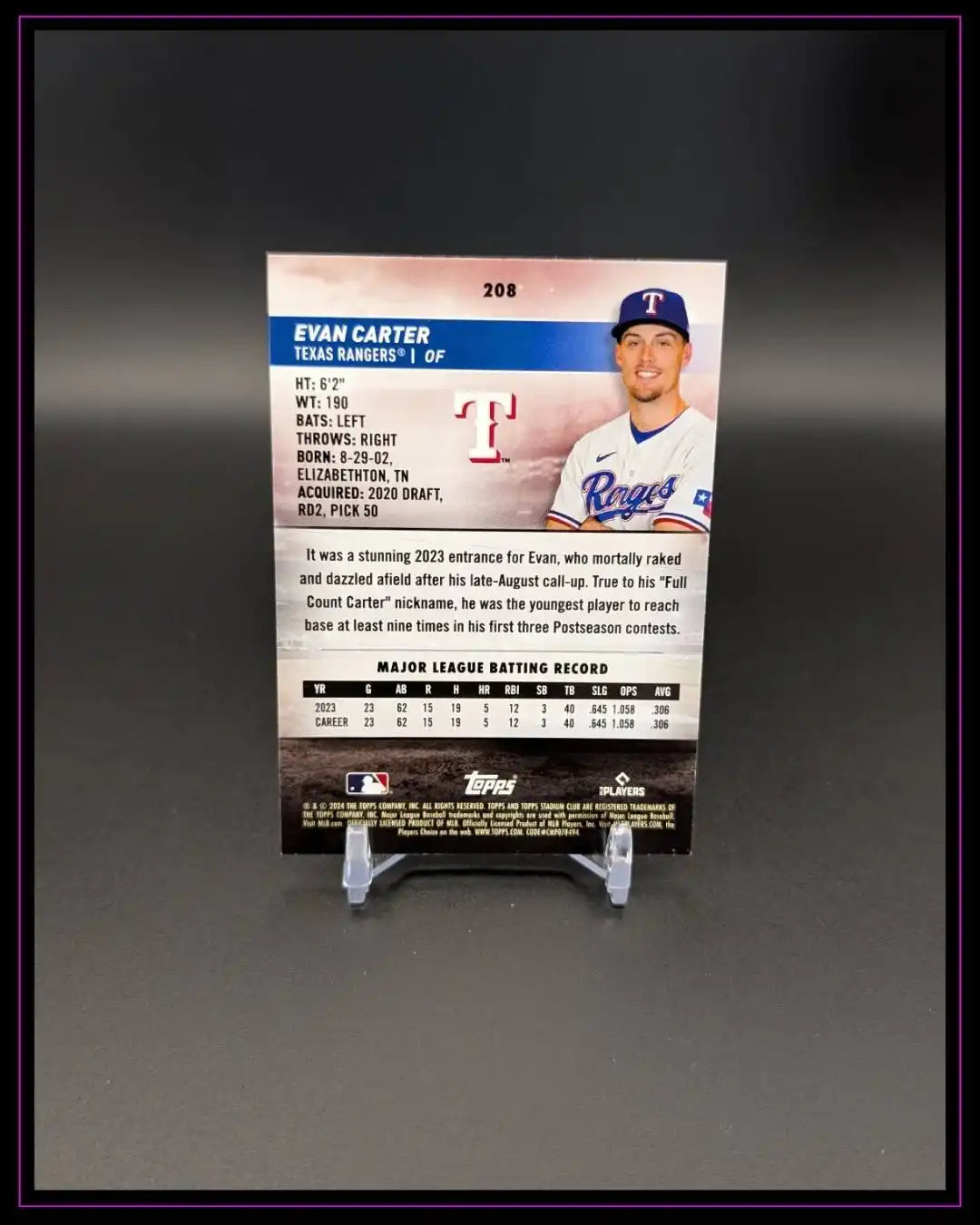 2024 Topps Stadium Club #208 Evan Carter RC 1993 Design Variation